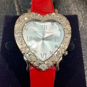 Betsey  Johnson red patent leather watch